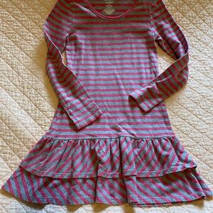 Old Navy Pink and Gray Striped Kids Dress